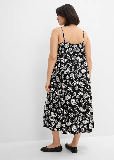 Abito midi in misto viscosa con fantasia allover, bonprix