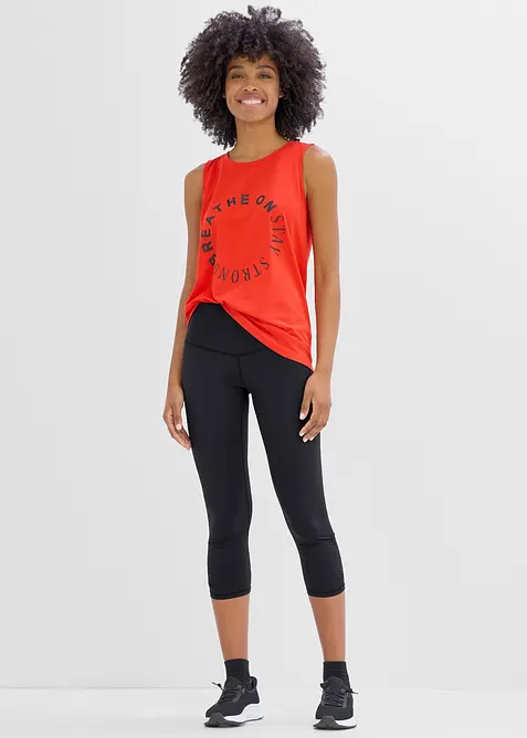 Leggings capri sportivi ultra leggeri con arricciatura, asciugatura rapida, bonprix