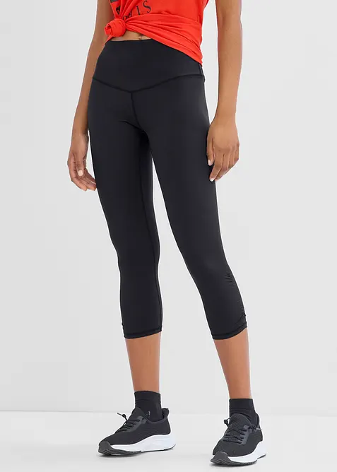 Leggings capri sportivi ultra leggeri con arricciatura, asciugatura rapida, bonprix