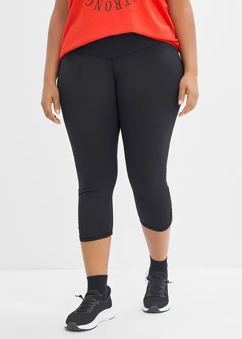 Leggings capri sportivi ultra leggeri con arricciatura, asciugatura rapida, bonprix