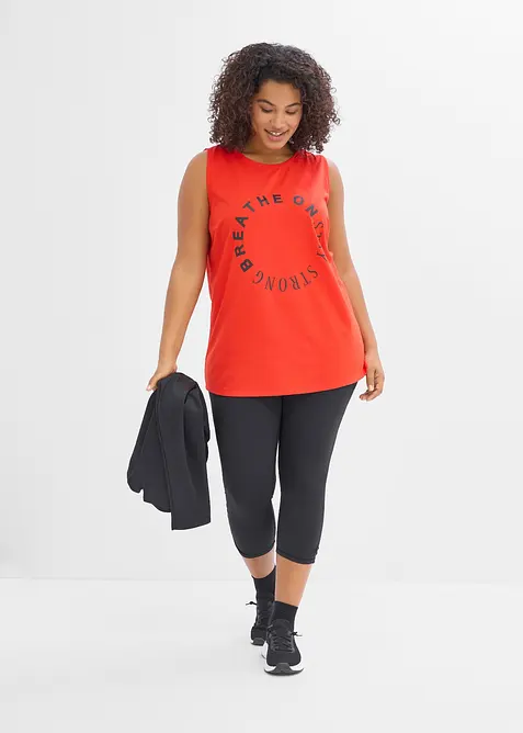 Leggings capri sportivi ultra leggeri con arricciatura, asciugatura rapida, bonprix