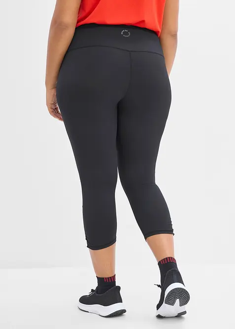 Leggings capri sportivi ultra leggeri con arricciatura, asciugatura rapida, bonprix