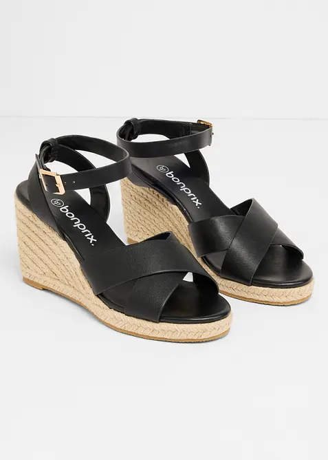 Sandali con zeppa effetto rafia, bonprix