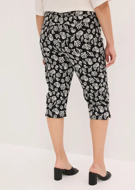 Pantaloni capri in cotone elasticizzato, bonprix