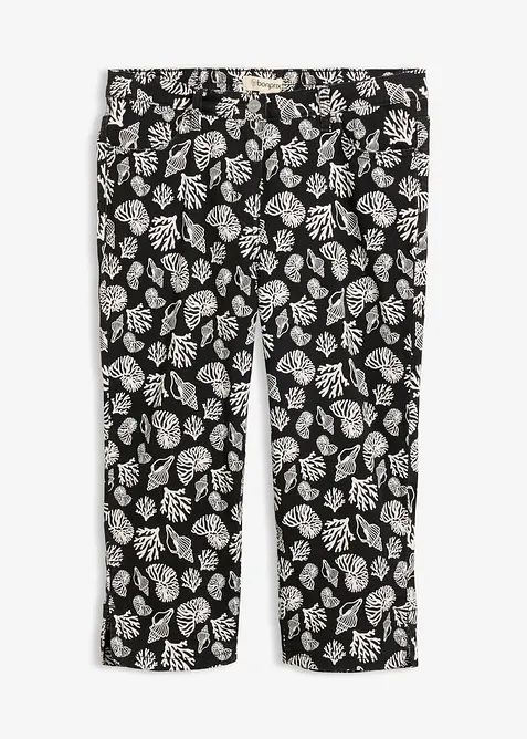 Pantaloni capri in cotone elasticizzato, bonprix