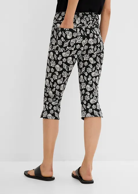 Pantaloni capri in cotone elasticizzato, bonprix
