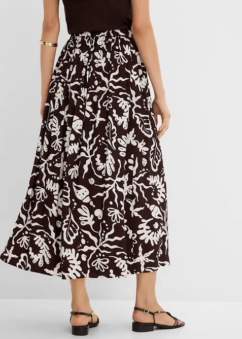 Gonna midi in misto viscosa fluido, bonprix