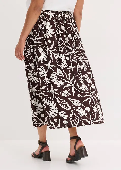 Gonna midi in misto viscosa fluido, bonprix