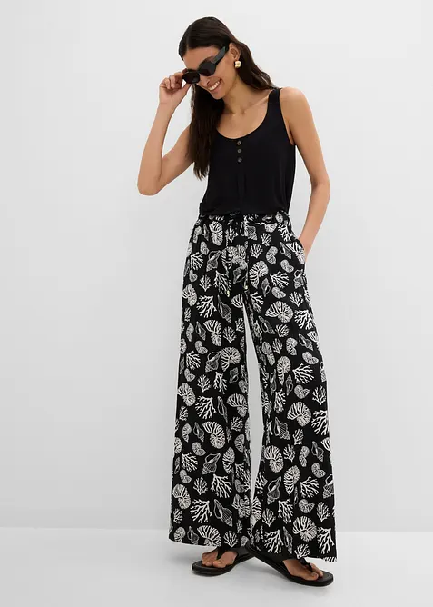 Pantaloni larghi in misto viscosa, bonprix