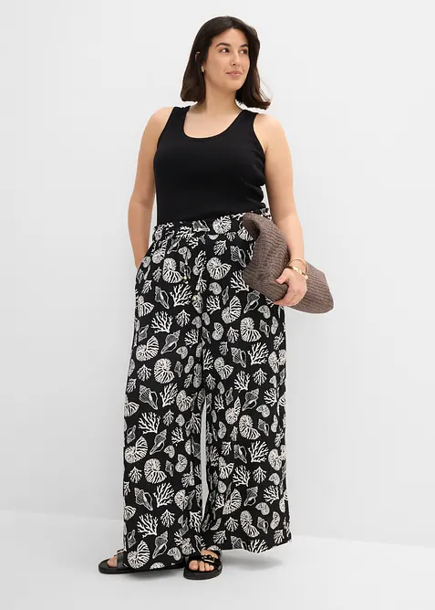 Pantaloni larghi in misto viscosa, bonprix