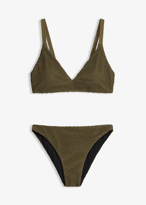 Bikini a bustier effetto uncinetto (set 2 pezzi), bonprix