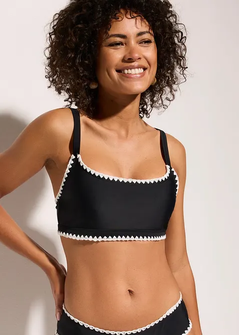 Reggiseno bikini a bustier con ricamo, bonprix