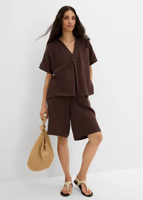 Bermuda in puro cotone con elastico in vita, bonprix