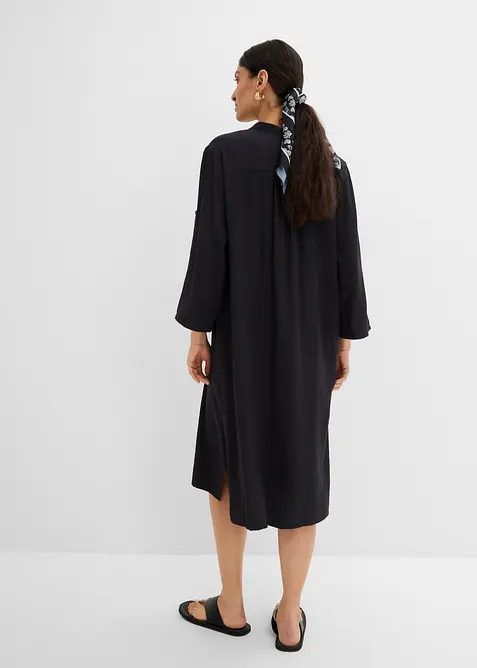 Abito midi in misto lino, bonprix