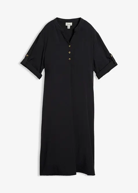 Abito midi in misto lino, bonprix
