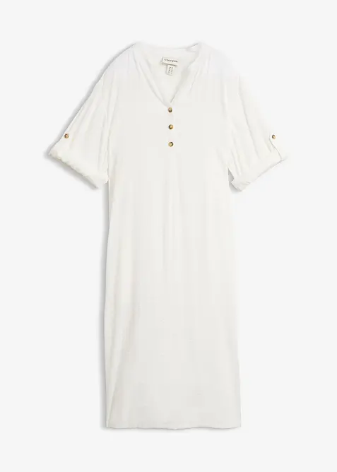 Abito midi in misto lino, bonprix
