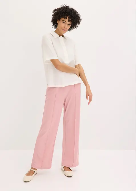 Pantaloni con elastico in vita in interlock robusto, bonprix