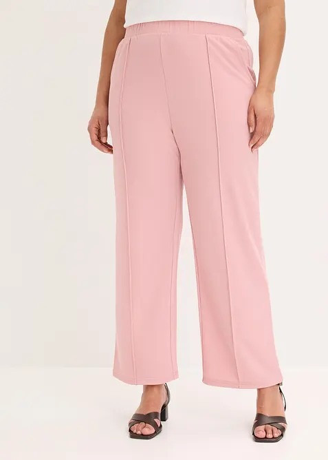 Pantaloni con elastico in vita in interlock robusto, bonprix