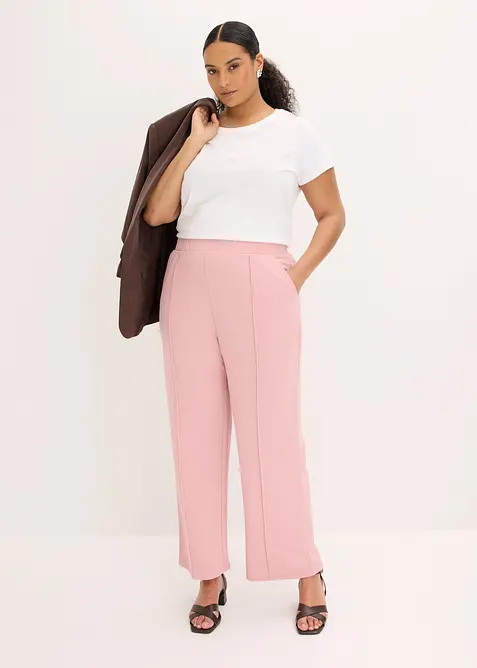 Pantaloni con elastico in vita in interlock robusto, bonprix
