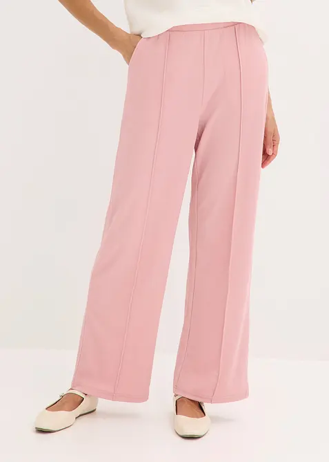 Pantaloni con elastico in vita in interlock robusto, bonprix