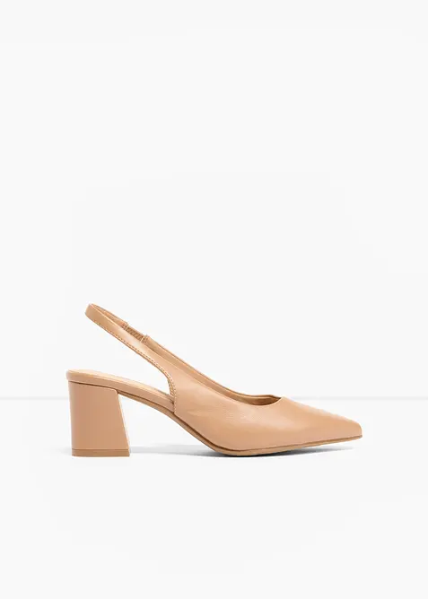 D&eacute;collet&eacute; slingback con tacco a blocco, bonprix