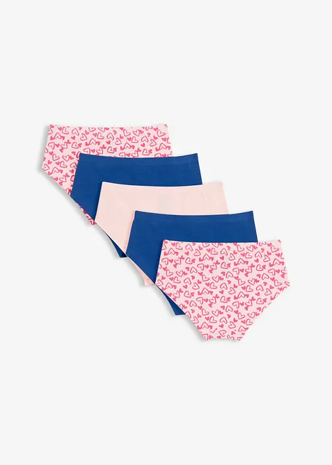 Panty con piccolo fiocco in satin e cotone morbido (pacco da 5), bonprix