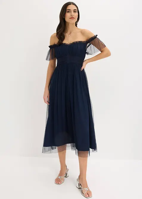 Abito lungo in tulle delicato, bonprix