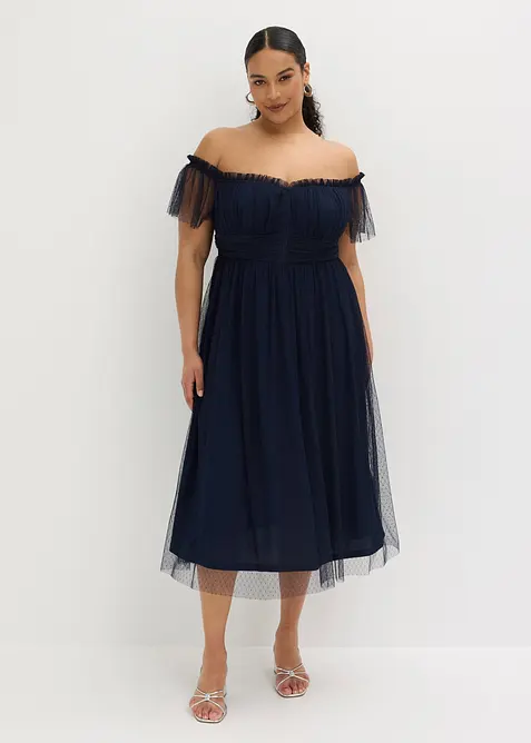 Abito lungo in tulle delicato, bonprix