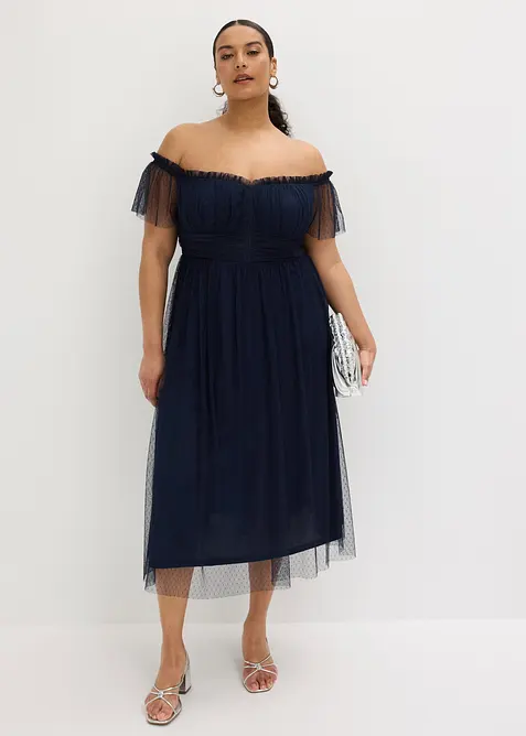 Abito lungo in tulle delicato, bonprix