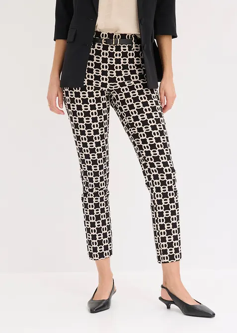 Pantaloni cropped in bengalina elasticizzata, bonprix