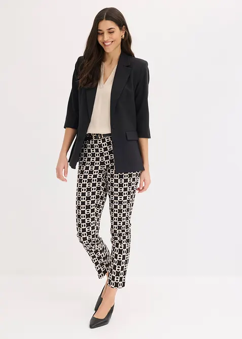 Pantaloni cropped in bengalina elasticizzata, bonprix