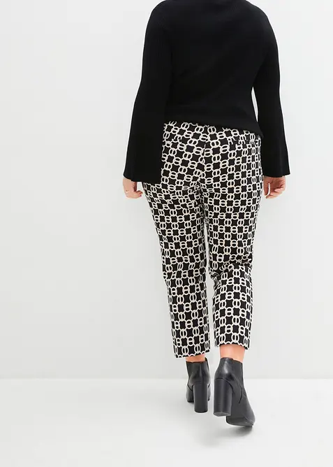 Pantaloni cropped in bengalina elasticizzata, bonprix