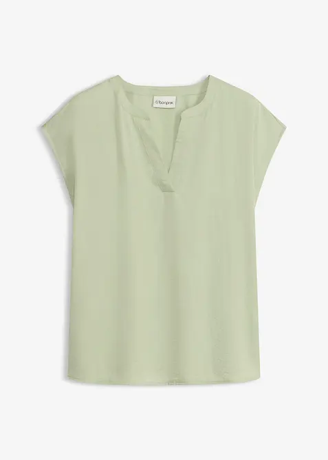 Blusa in satin a maniche corte, taglio morbido a spalle scese, bonprix