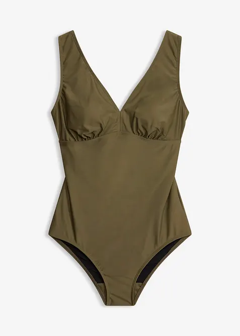 Costume intero con scollatura a V ed effetto modellante medio, bonprix