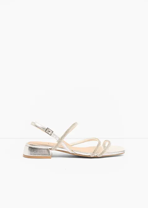 Sandali con cinturini e strass, bonprix