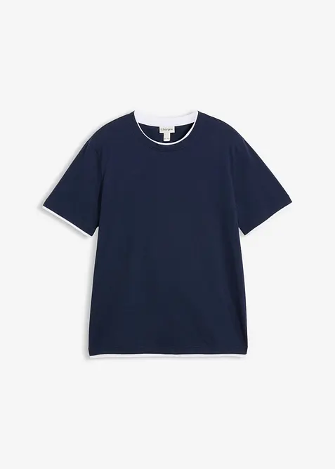 T-shirt effetto 2 in 1 in filato fiammato, bonprix