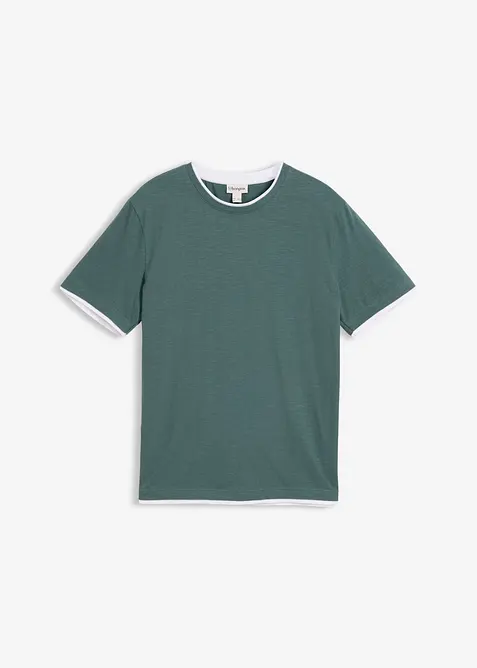 T-shirt effetto 2 in 1 in filato fiammato, bonprix