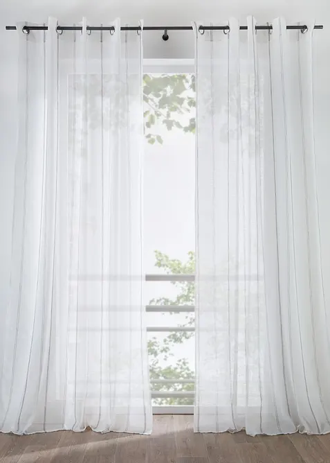 Tenda trasparente a righe (pacco da 1), bonprix