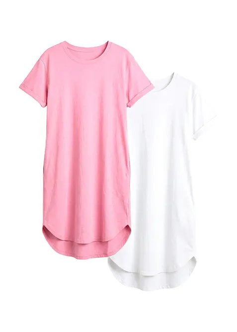 Abito leggero in jersey fiammato di cotone biologico (pacco da 2), bonprix