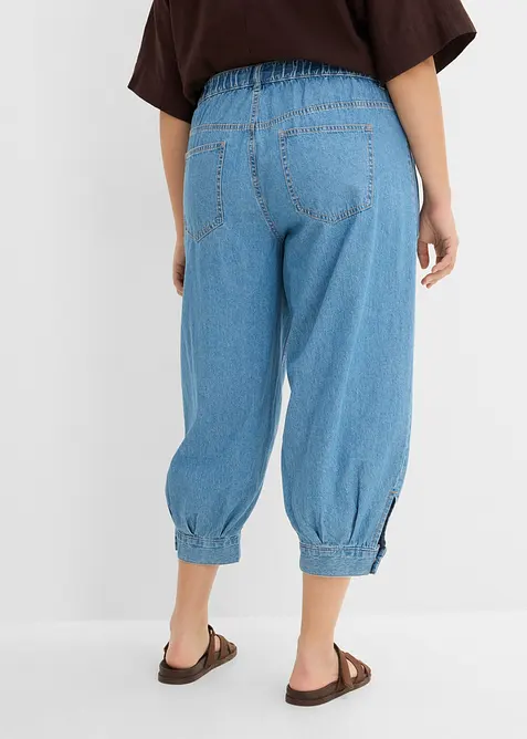 Jeans a palloncino con elastico, vita media, bonprix