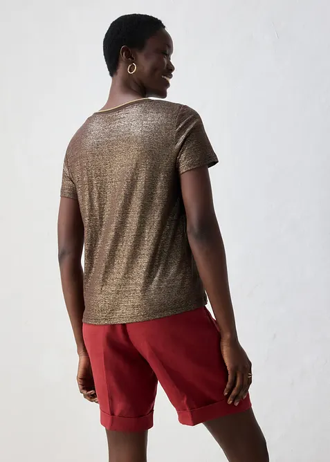 Maglia in puro lino con lurex, bonprix