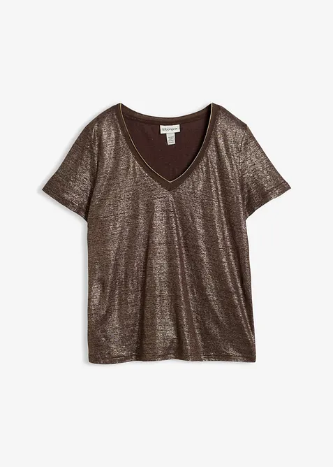 Maglia in puro lino con lurex, bonprix