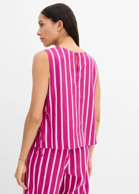 Top a righe in misto lino, bonprix