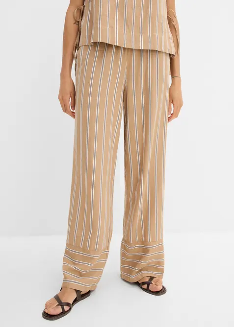 Pantaloni a righe con elastico in vita, bonprix