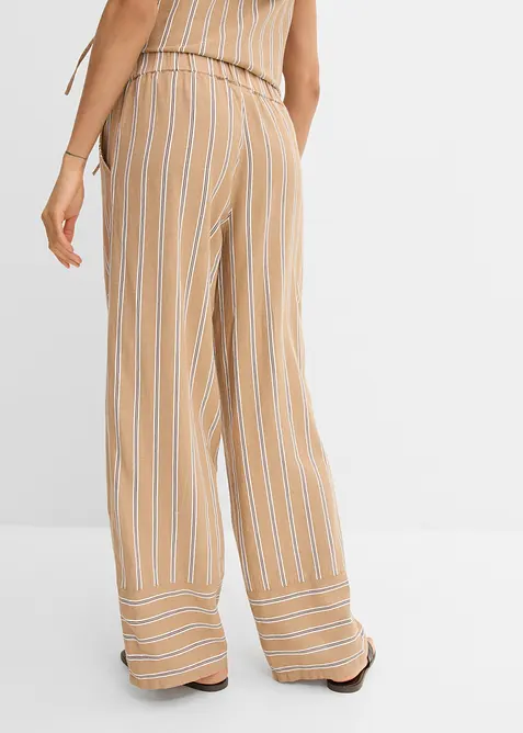 Pantaloni a righe con elastico in vita, bonprix