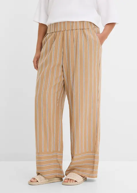 Pantaloni a righe con elastico in vita, bonprix