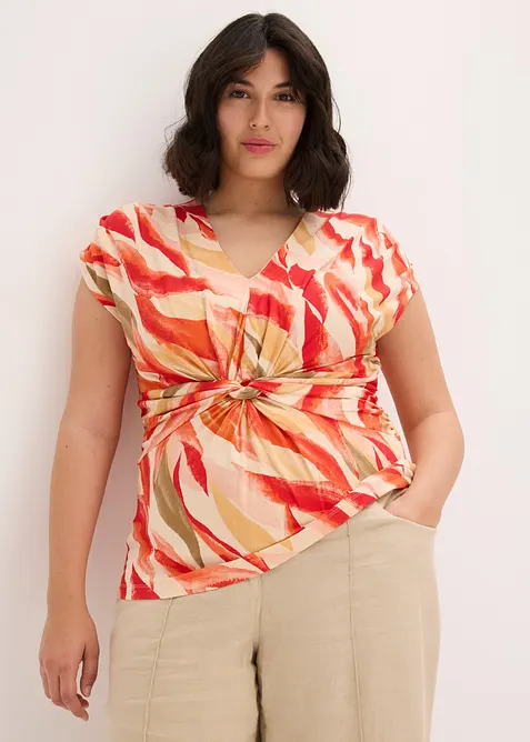 Maglia in misto viscosa morbido con drappeggio, bonprix