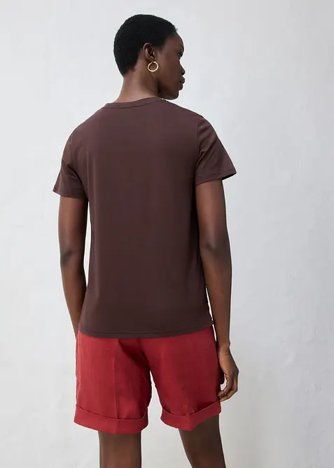 Maglia con percentuale di seta e bordo effetto uncinetto, bonprix