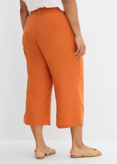 Pantaloni larghi in mussola di cotone, bonprix
