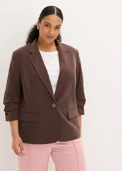 Blazer morbido in viscosa con maniche a 3/4, bonprix